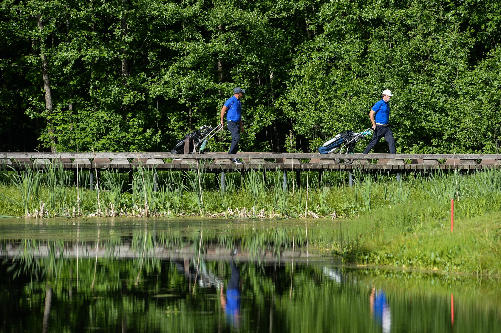 Parcours de golf européen avec un pont